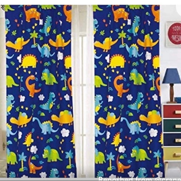🦕Dinosaur curtains 4 panels!🦖 - Picture 1 of 7